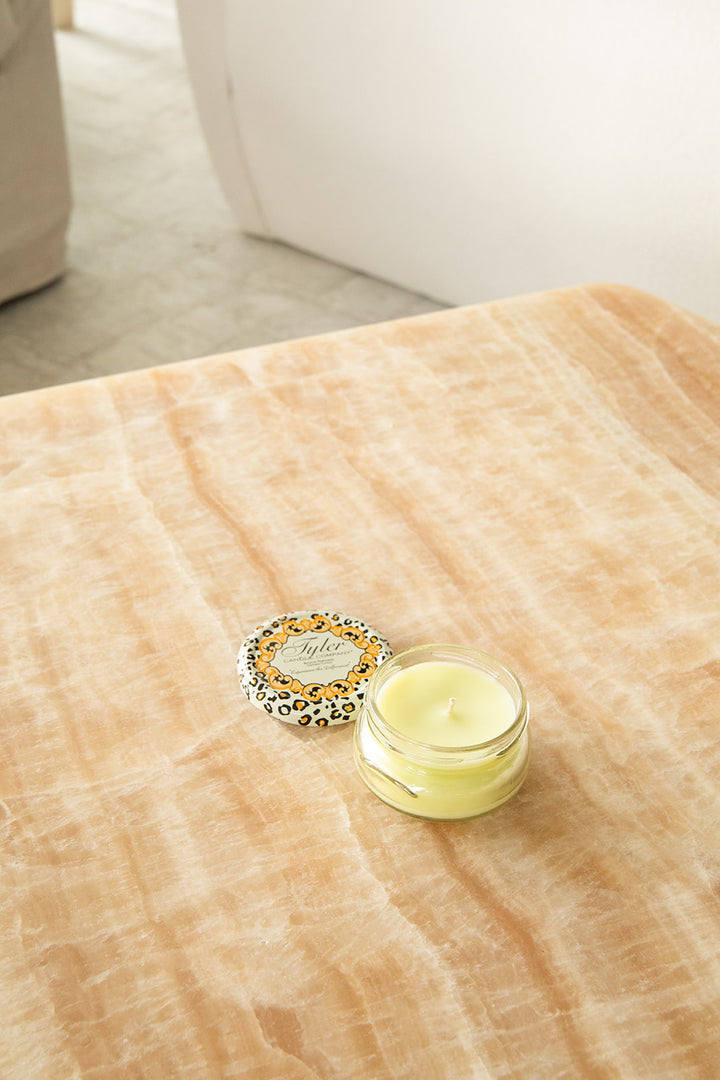 Product shot of Tyler Candle Company 3.4oz candle in scent limelight.