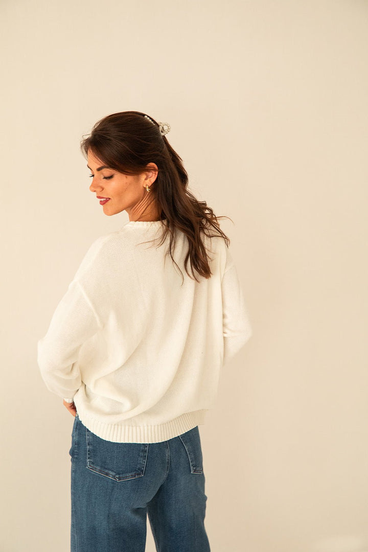 Vacay Sweater - White Coral - Jaffi's
