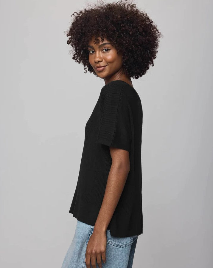 Georgie Cashblend V Neck Sweater - Black