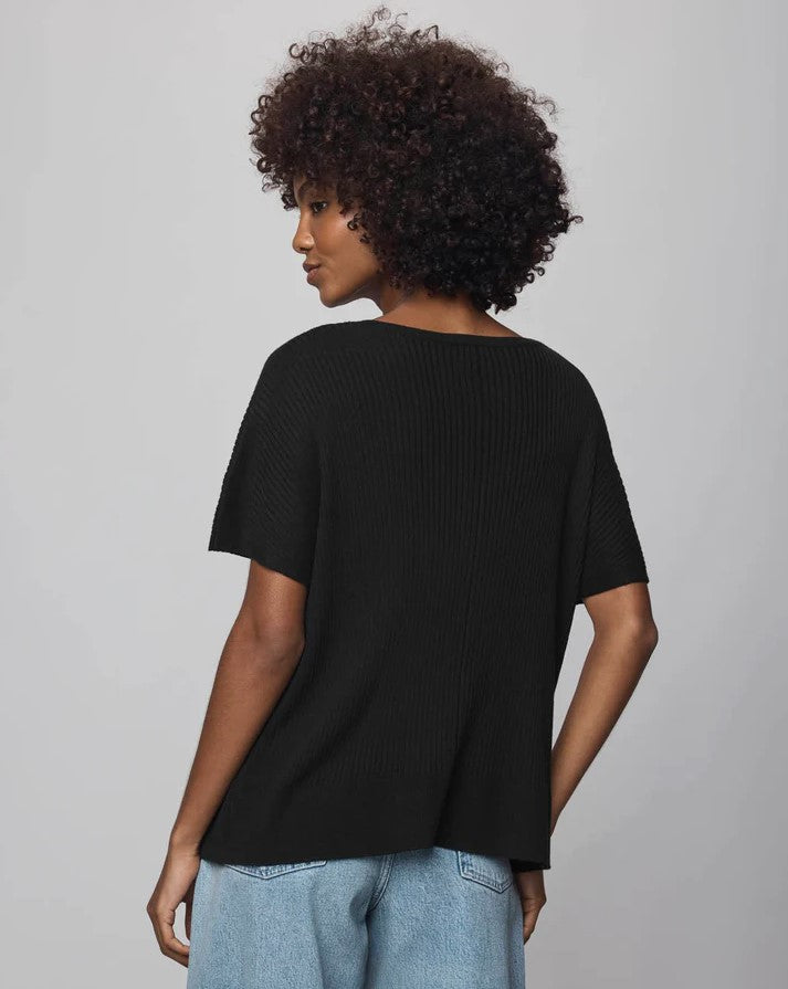 Georgie Cashblend V Neck Sweater - Black