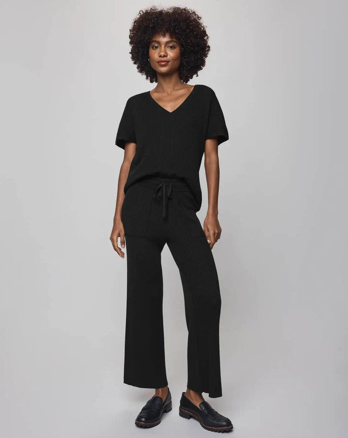Georgie Cashblend V Neck Sweater - Black
