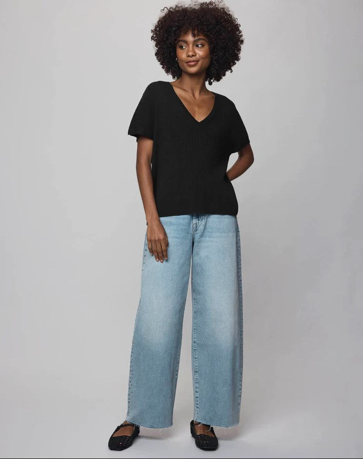 Georgie Cashblend V Neck Sweater - Black