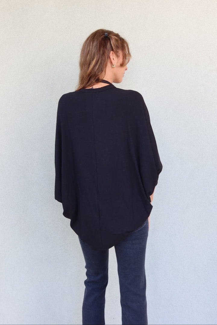 Vera Cocoon Cardigan - Black - Jaffi&