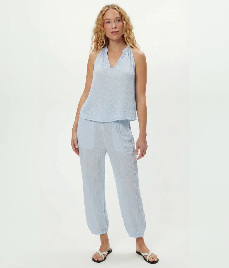 Viola Gauze Split Neck Tank - Splash - Jaffi's