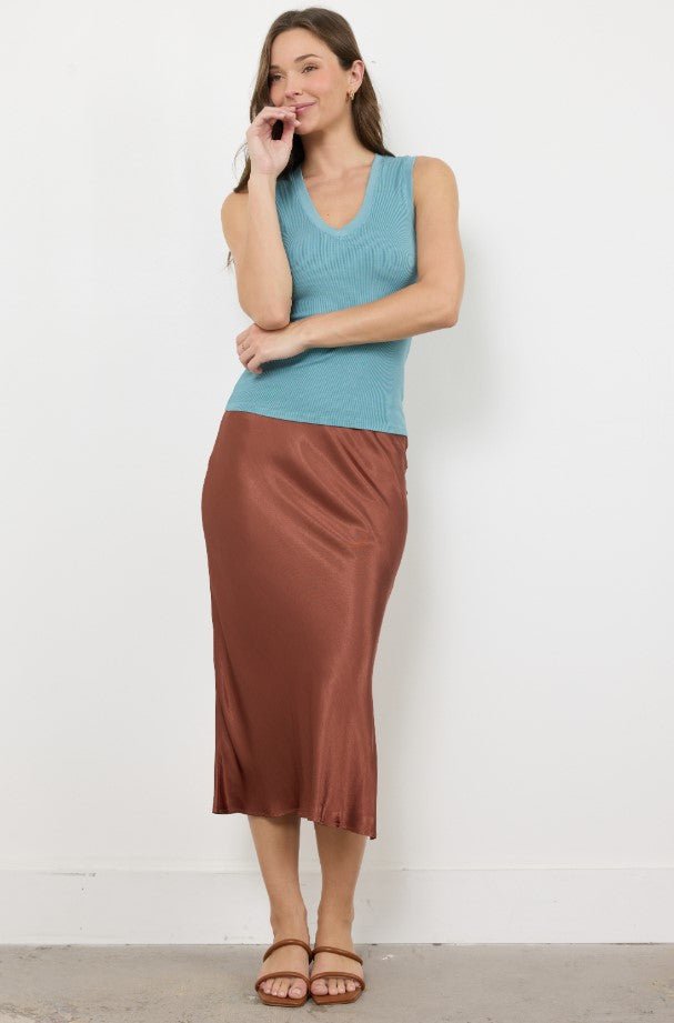 Virelle V Neck Tank - Vintage Mist - Jaffi's