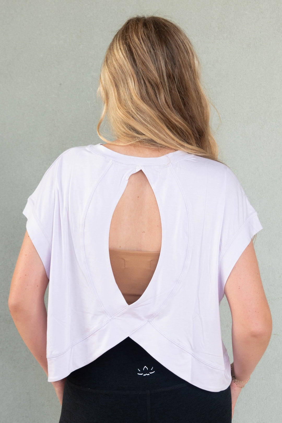 Viscose Modal Open Back Tee - Petal Lilac - Jaffi&