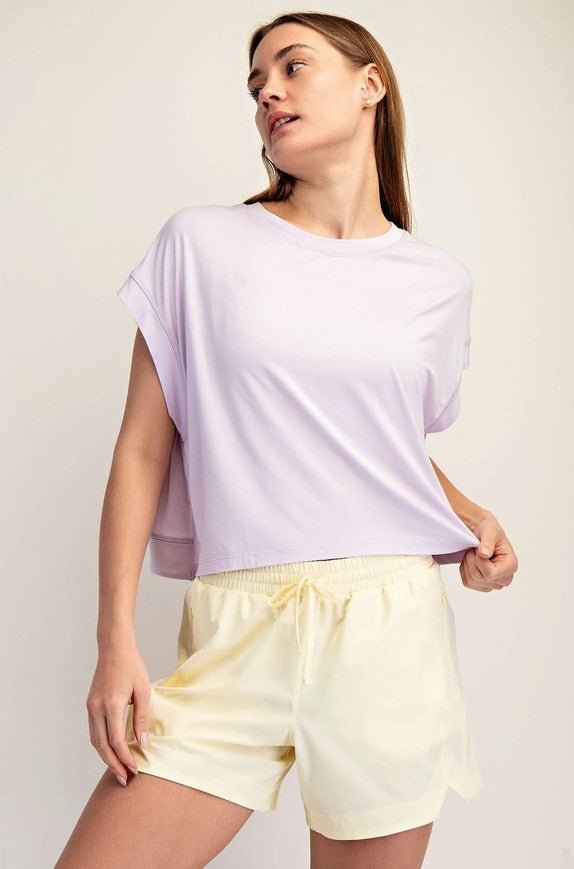 Viscose Modal Open Back Tee - Petal Lilac - Jaffi&