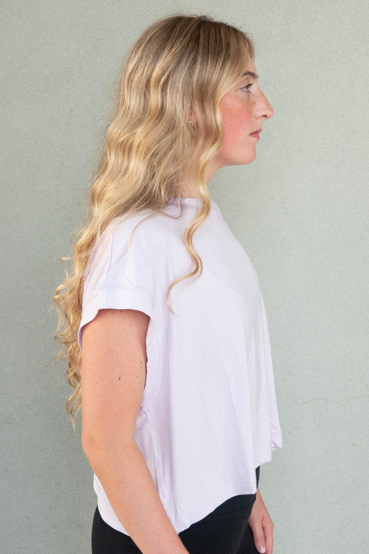 Viscose Modal Open Back Tee - Petal Lilac - Jaffi&