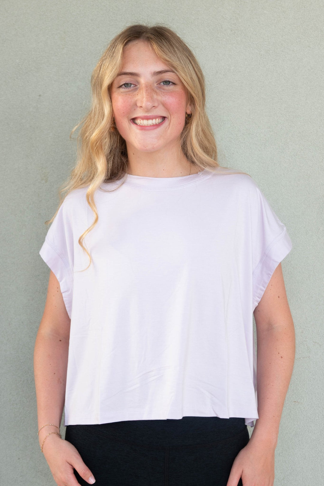 Viscose Modal Open Back Tee - Petal Lilac - Jaffi's