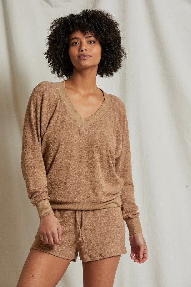 O'Connor Boucle V Neck Pullover