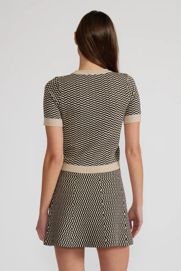 Pip Knit Skirt - Black/Tan