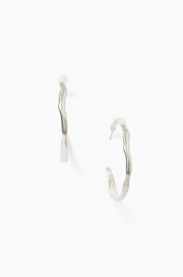
                  
                    Wave Hoop Earrings - Silver
                  
                