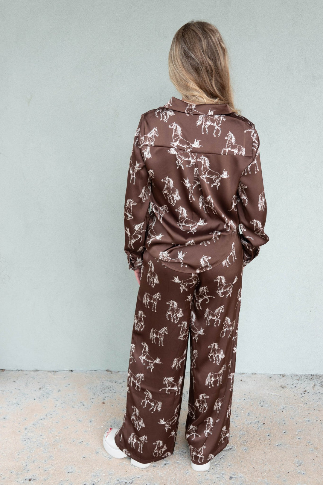 Wild Horses Wide Leg Pant - Brown/Cream - Jaffi&