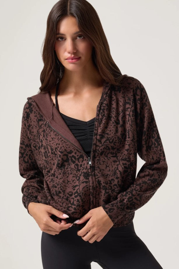 Leopard Knit Shiloh Hoodie - Earth
