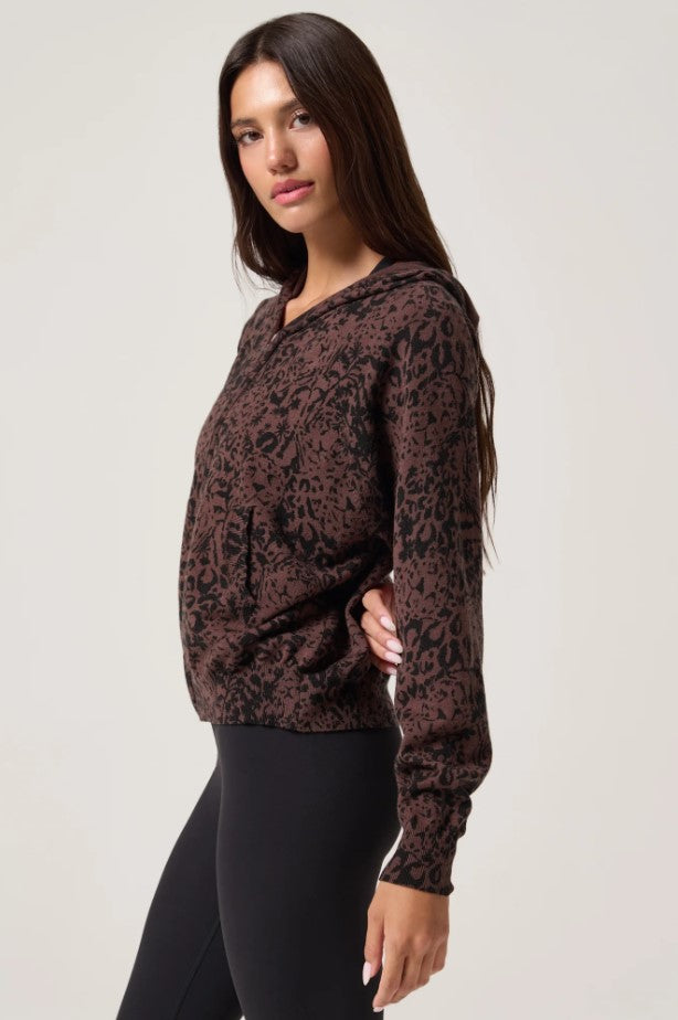 Leopard Knit Shiloh Hoodie - Earth