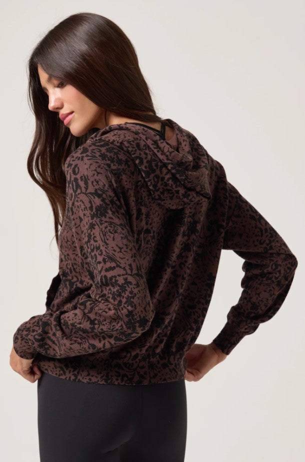 Leopard Knit Shiloh Hoodie - Earth