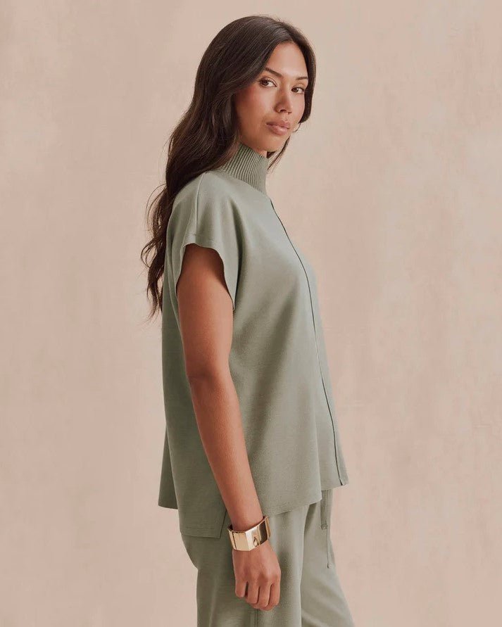 Winslow Mock Neck Pullover - Eucalyptus - Jaffi&