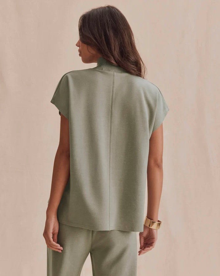 Winslow Mock Neck Pullover - Eucalyptus - Jaffi&