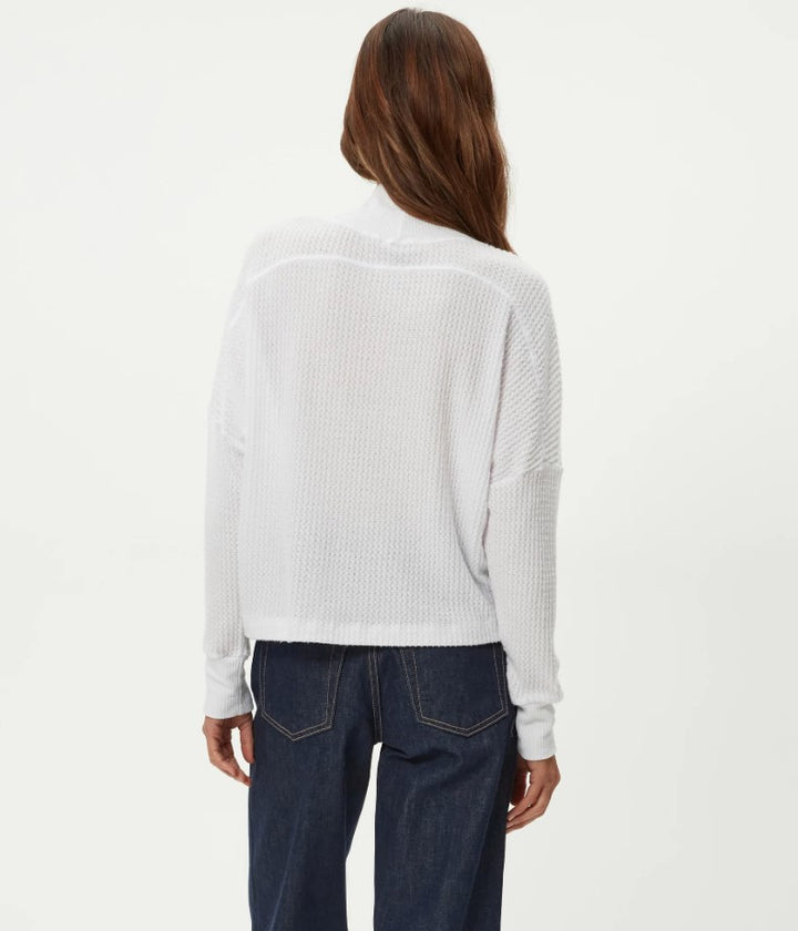 Wynn Brushed Waffle Mock Neck - White
