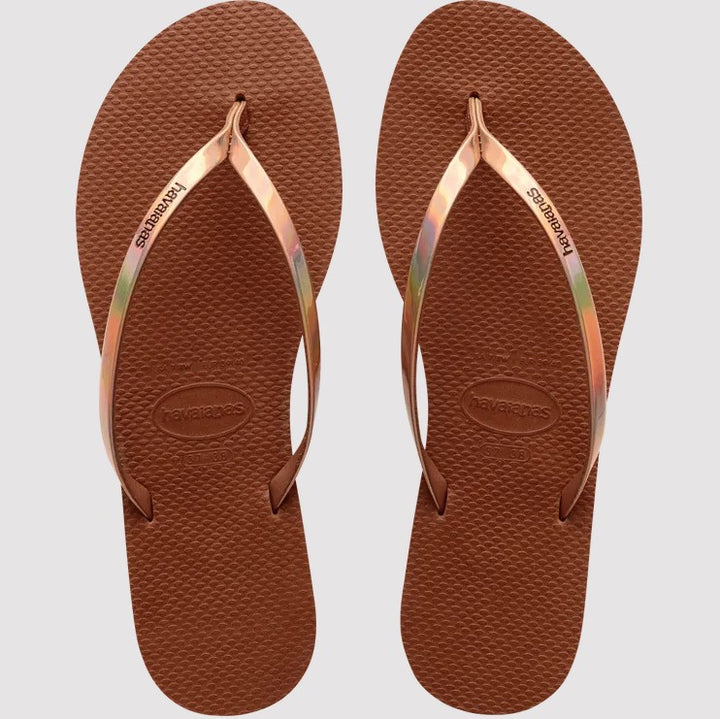 You Metallic Flip Flop - Rust