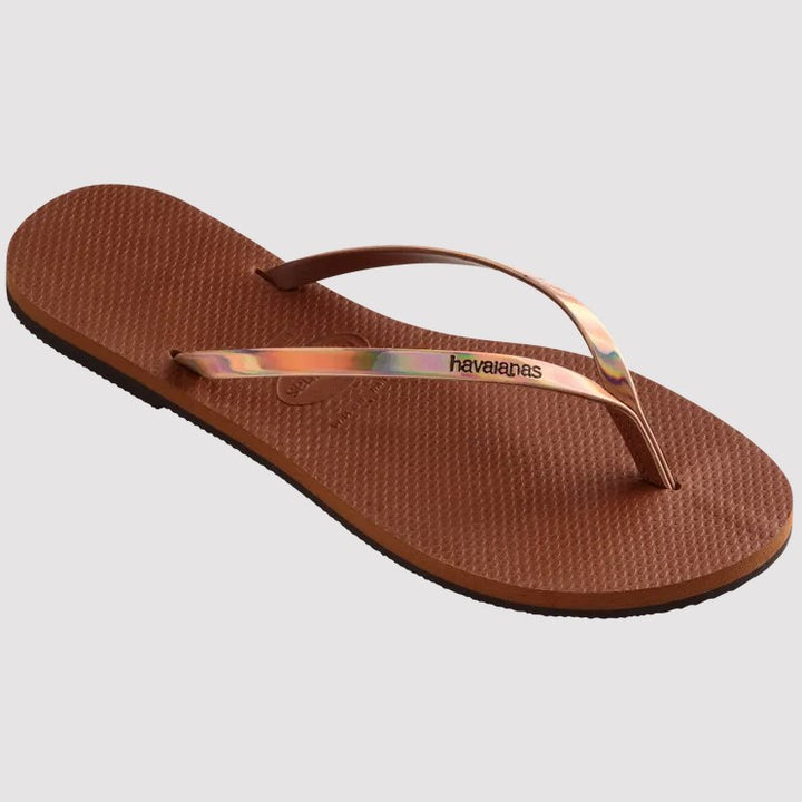 You Metallic Flip Flop - Rust