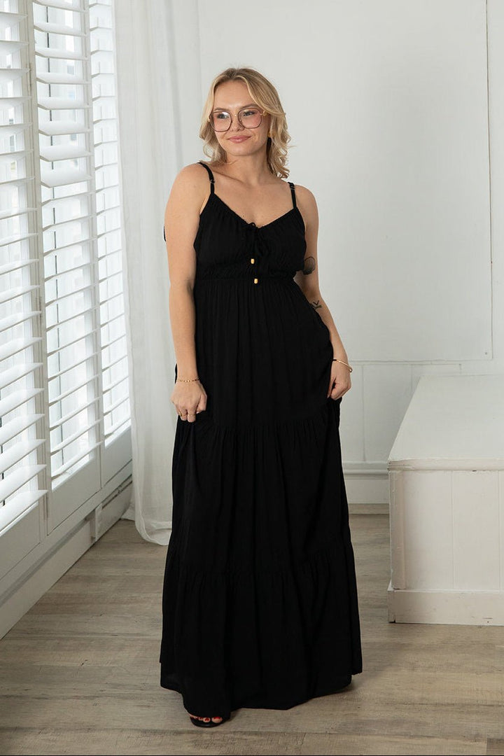 Zana Maxi Dress - Black - Jaffi's