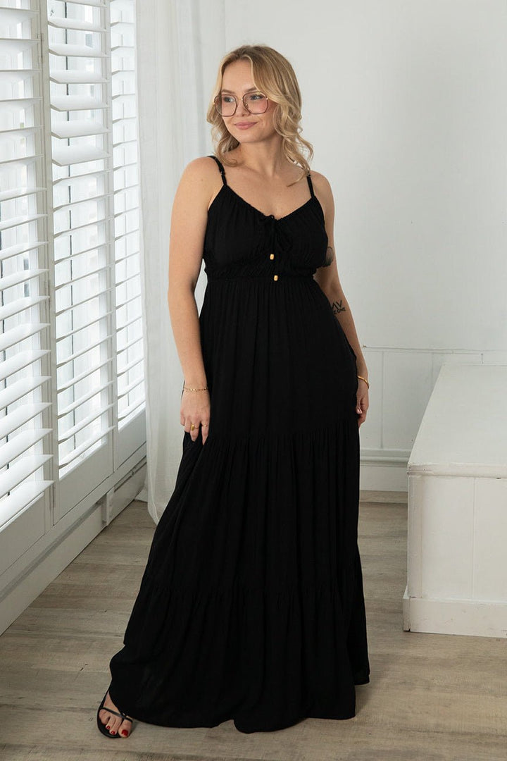 Zana Maxi Dress - Black - Jaffi's