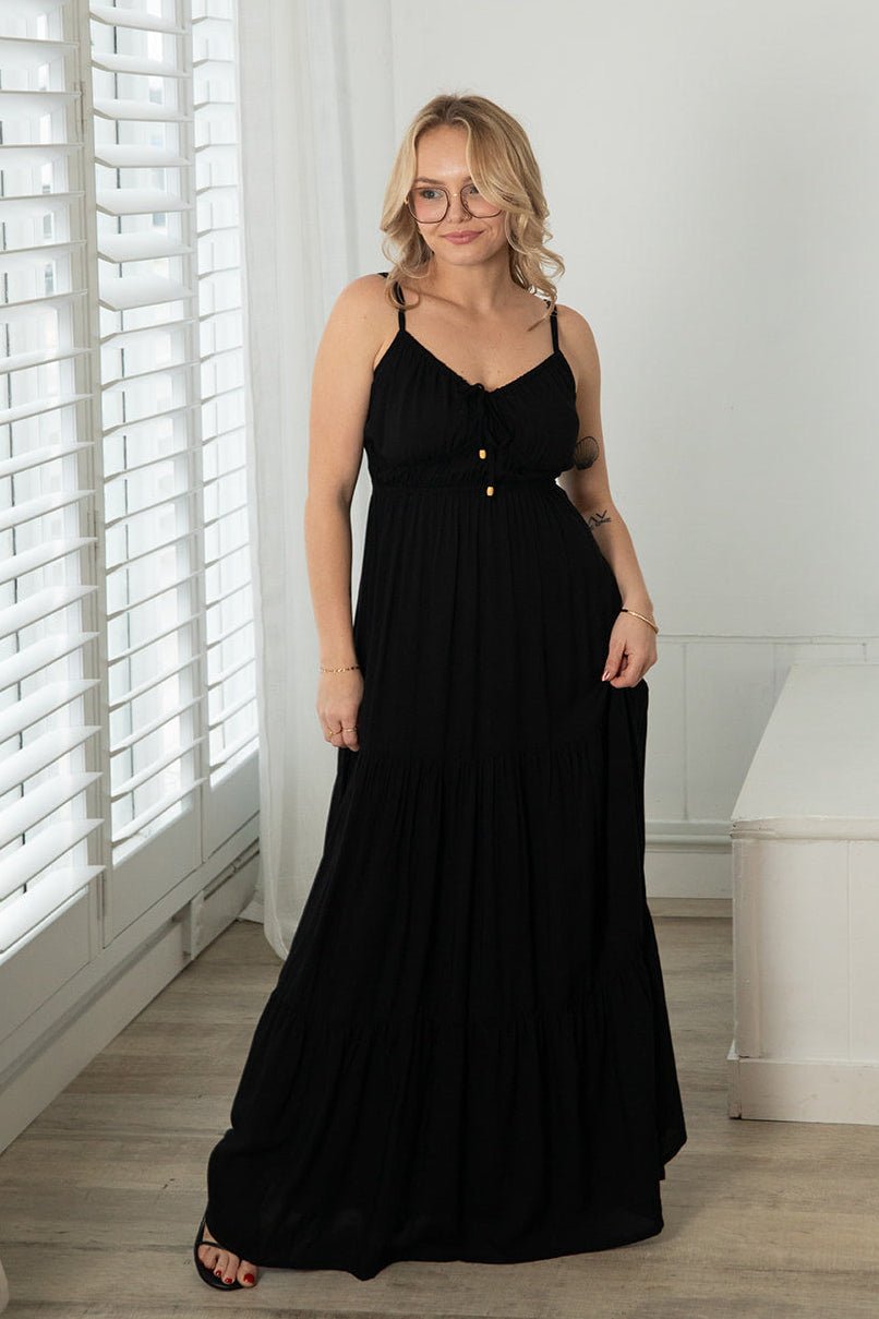 Zana Maxi Dress - Black - Jaffi's