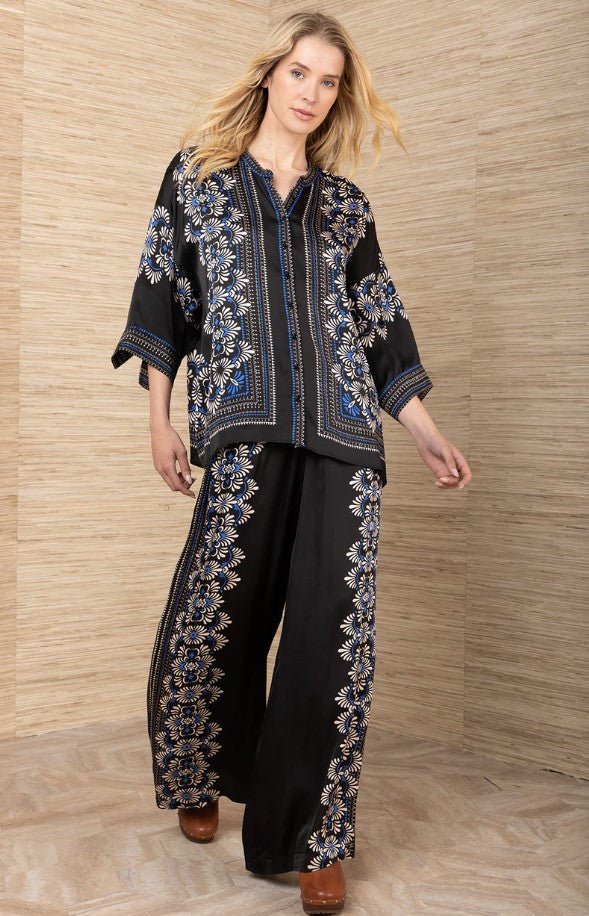 Zaria Oversized Button Down - Black - Jaffi's