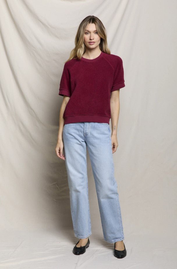 Ziggy Inside Out Short Sleeve Sweatshirt - Ruby Red - Jaffi&