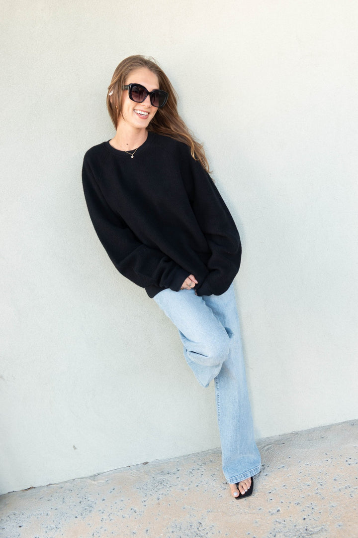 Ziggy Oversized Sweatshirt - True Black - Jaffi&