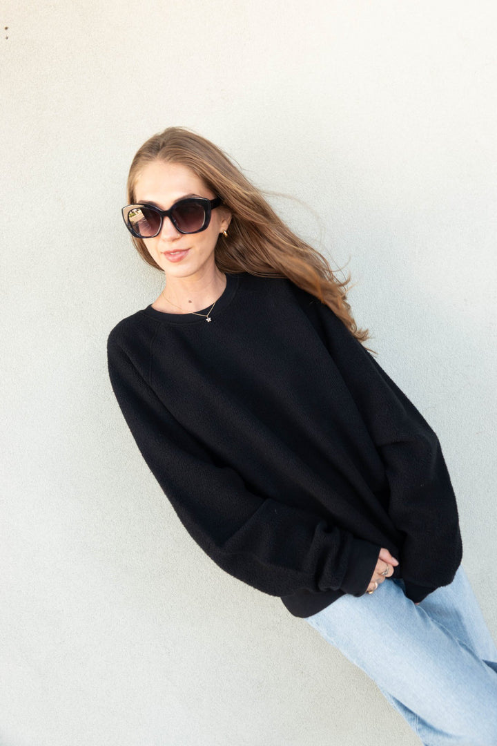 Ziggy Oversized Sweatshirt - True Black - Jaffi&
