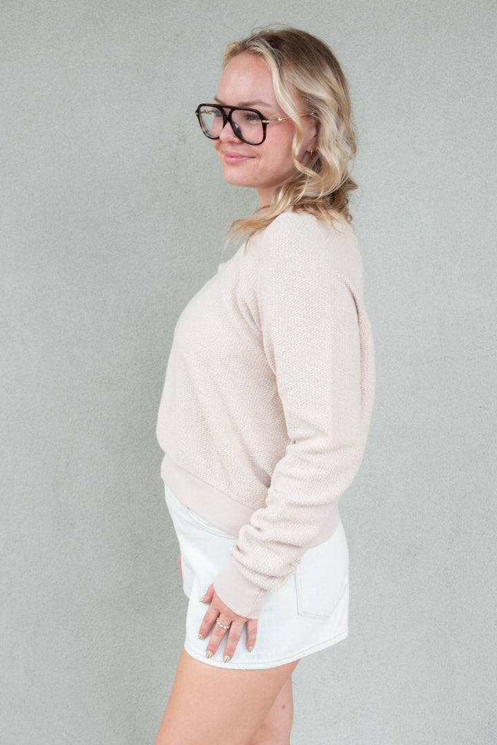 Ziggy V Neck Inside Out Sweatshirt - Whitecap Grey - Jaffi&