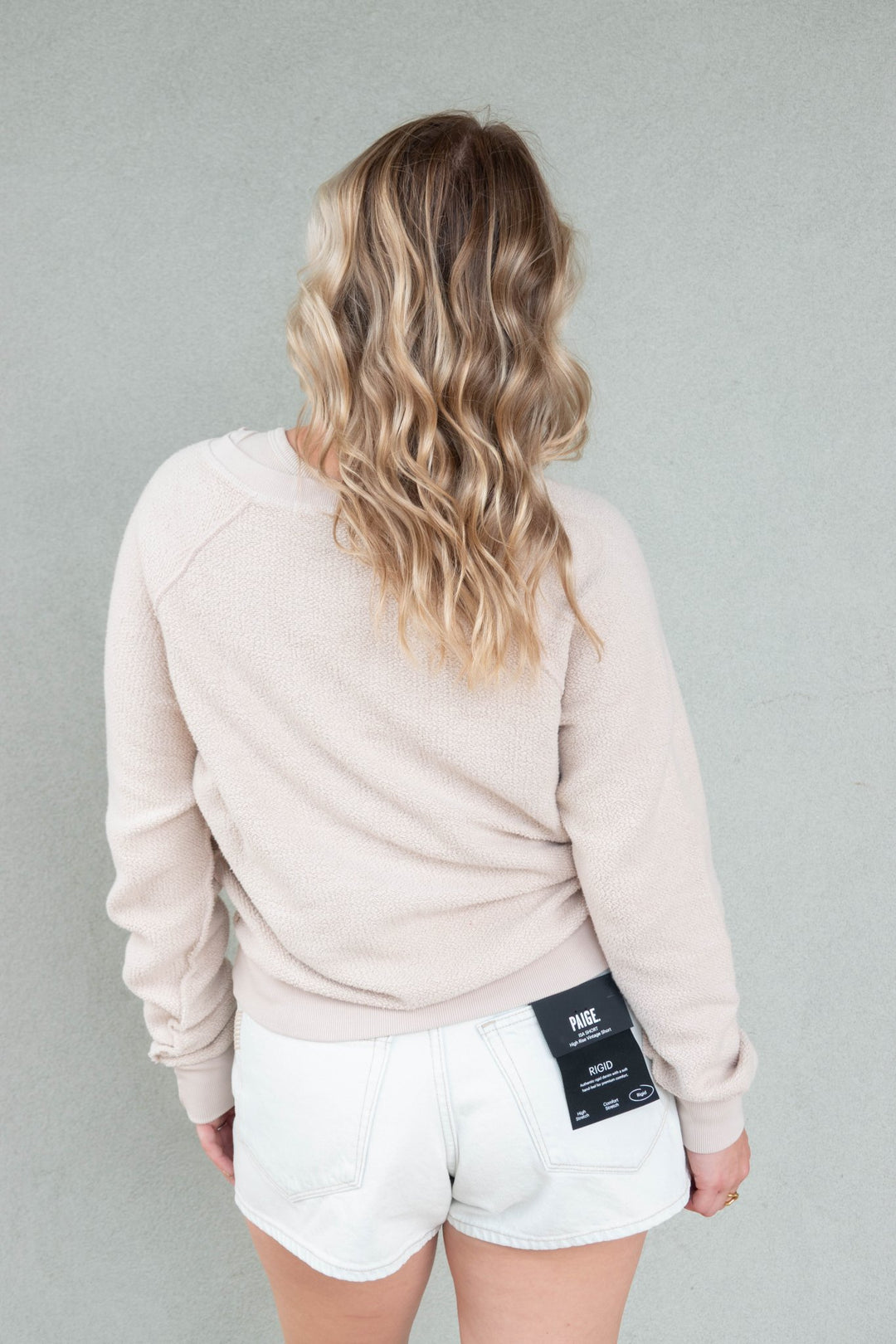 Ziggy V Neck Inside Out Sweatshirt - Whitecap Grey - Jaffi&
