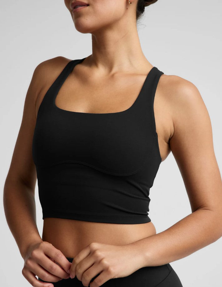 Glowzone Racerback Crop Tank - Pitch Black