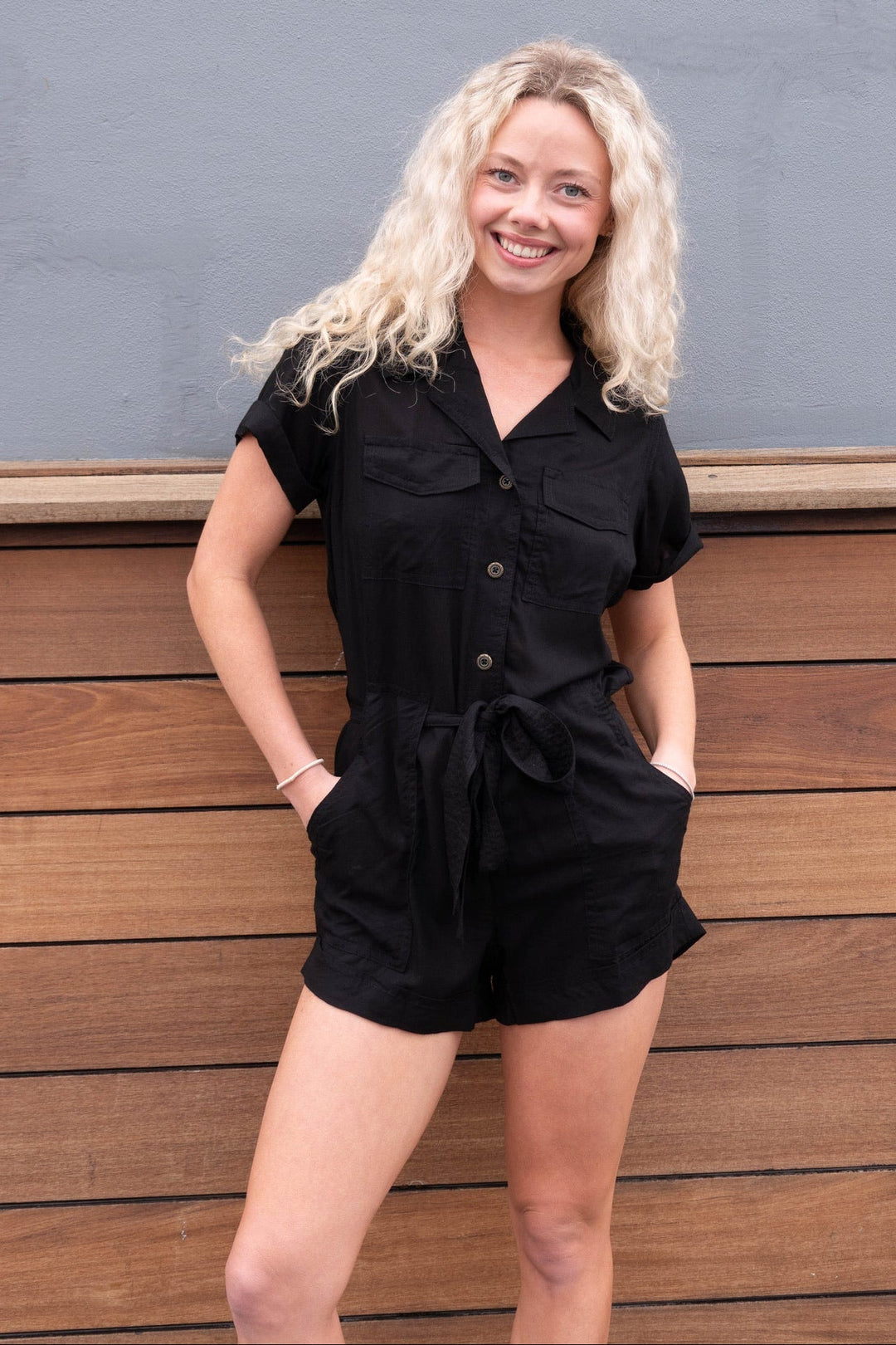 Zuri Romper - Black - Jaffi's