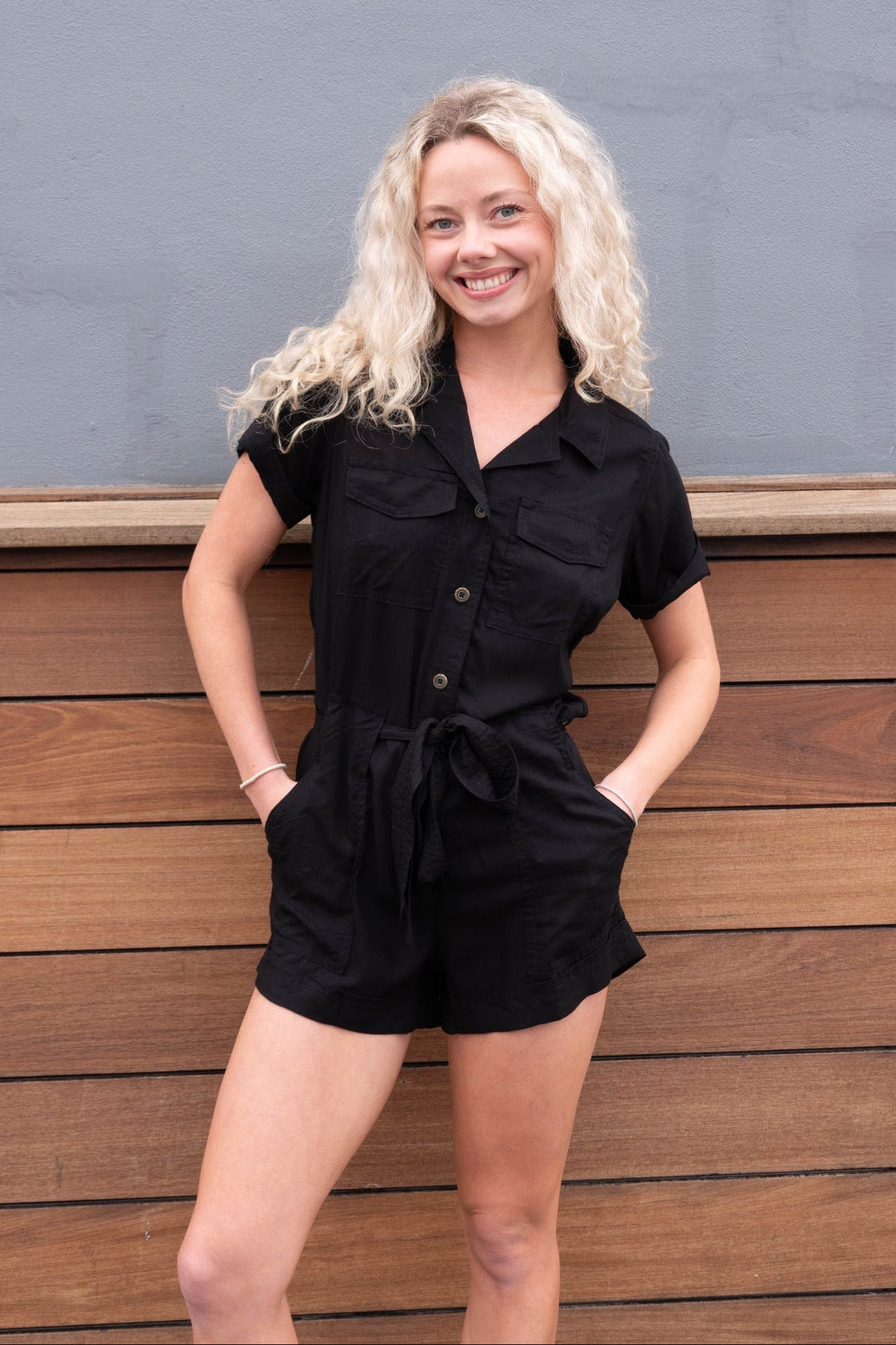 Zuri Romper - Black - Jaffi's