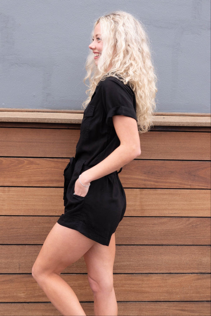 Zuri Romper - Black - Jaffi's