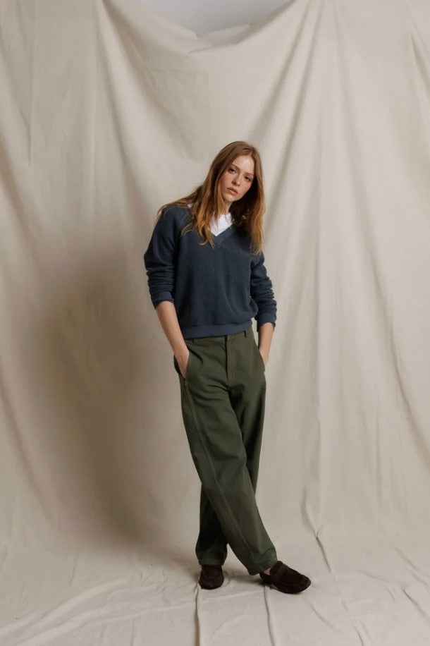 Ziggy V Neck Inside Out Sweatshirt - Turbulance