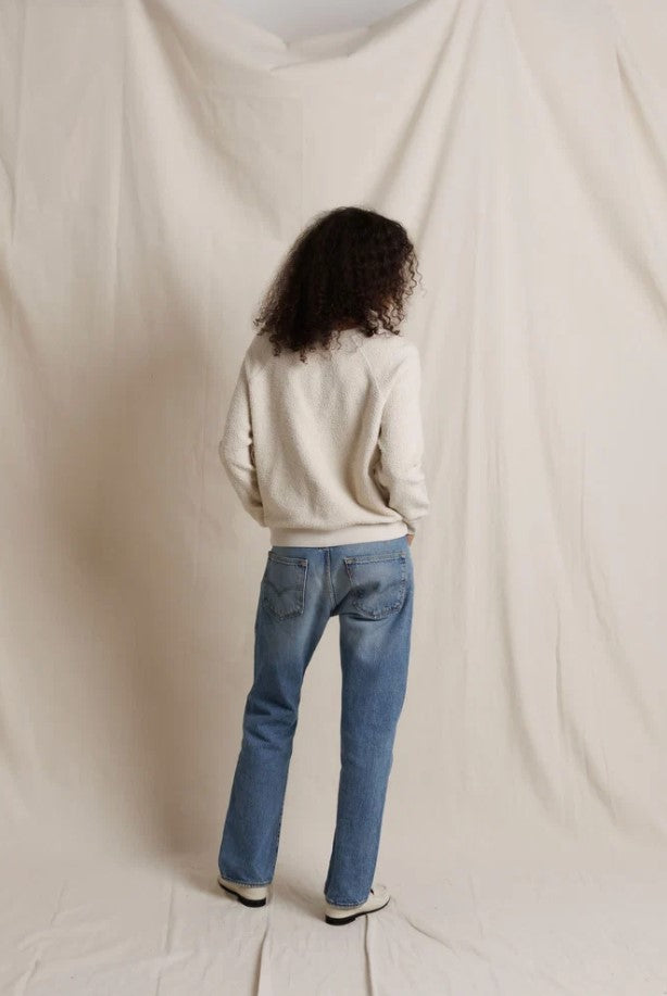 Ziggy V Neck Inside Out Sweatshirt - Whitecap Grey
