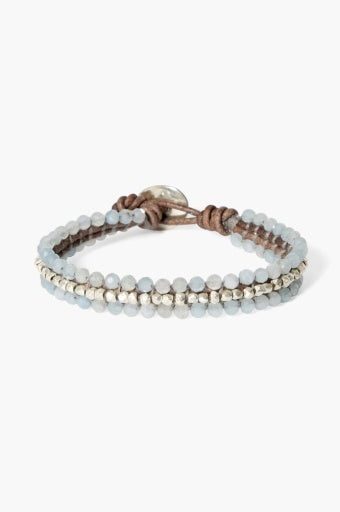 Koa Cuff Wrap Bracelet - Aquamarine