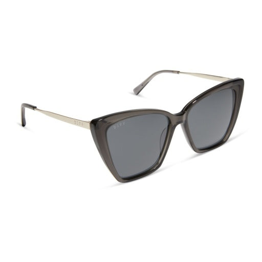 Becky II Sunglasses - Black Smoke Crystal + Grey