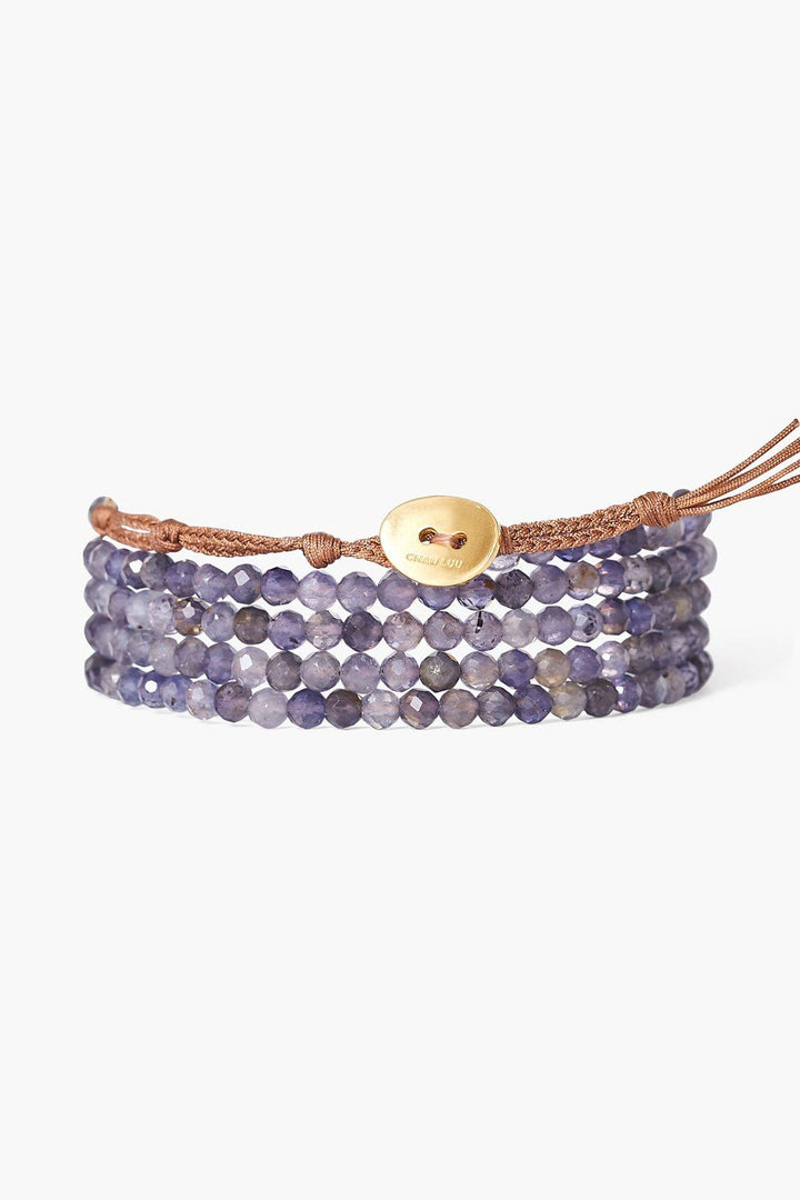 Iolite Mix Gold Coin Wrap Bracelet