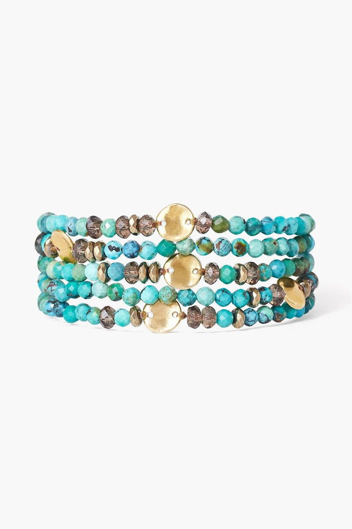 Turquoise Mix Gold Coin Wrap Bracelet Chan Luu
