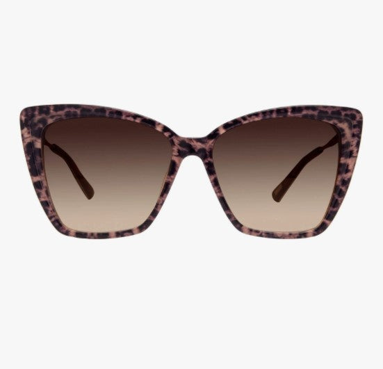 Becky II Sunglasses - Leopard Tortoise + Brown Gradient