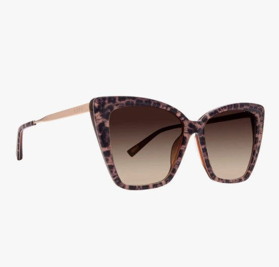 Becky II Sunglasses - Leopard Tortoise + Brown Gradient