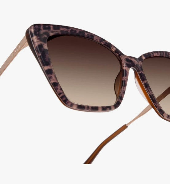 Becky II Sunglasses - Leopard Tortoise + Brown Gradient