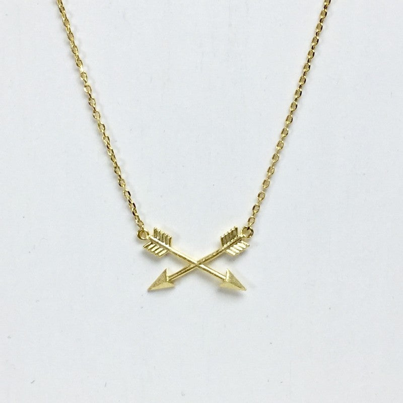 Crossed Arrow Necklace - Jaffi's