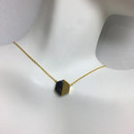 Gold Hex Stone Necklace - Jaffi's