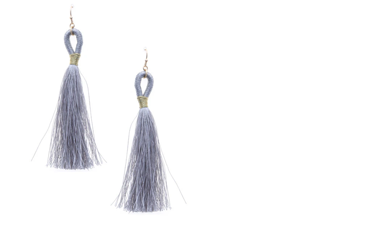 Thread Wrapped Loop Tassel Drop Earring